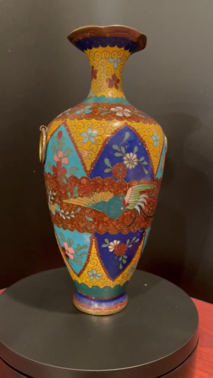 七宝焼　年代物　花瓶 七宝焼 年代物 花瓶 20世紀初頭の日本の七宝焼き花瓶 - Etsy 日本