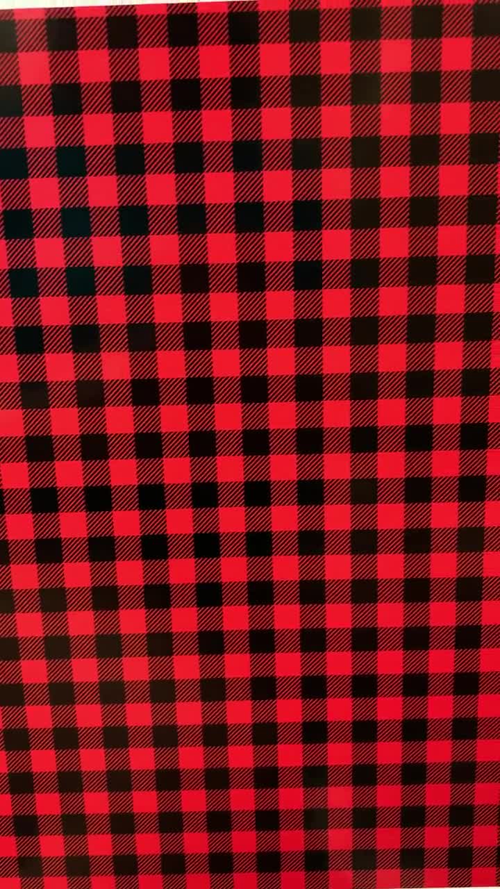 Hand-Painted Red and Black Buffalo Check Gingham Square Pattern