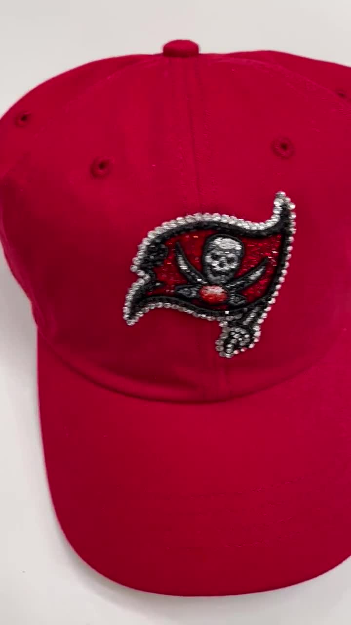 Tampa Bay Buccaneers Red Bling Womens Hat Hand Jeweled With 