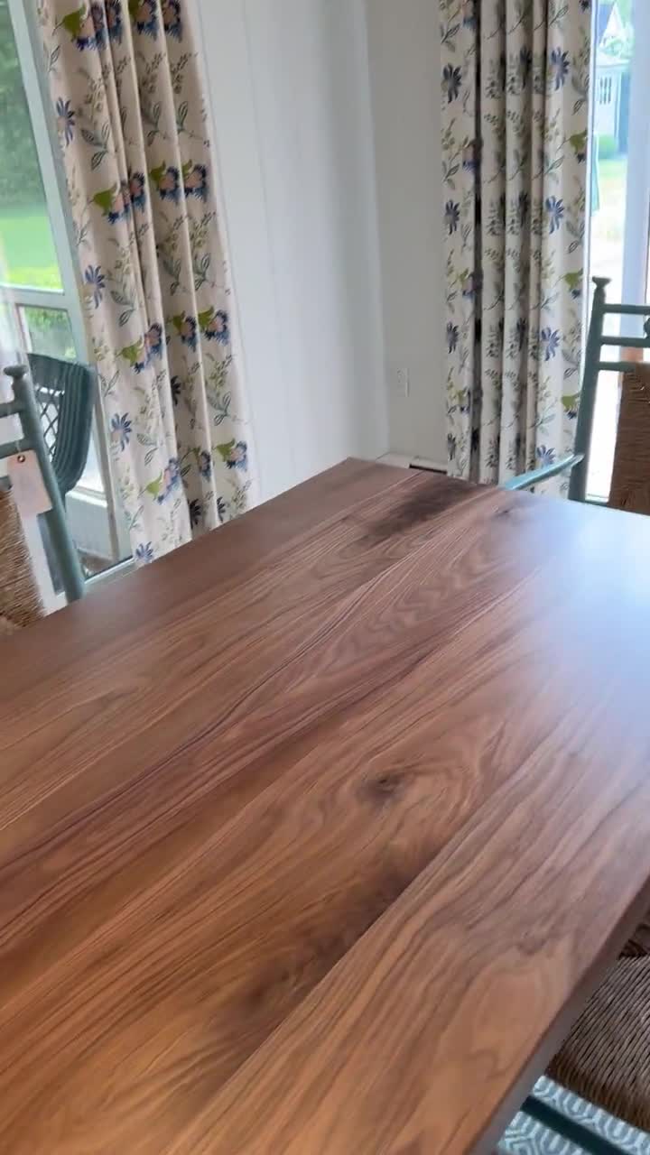 Solid Black Walnut Rectangular Dining Table, Four Leg Design video poster