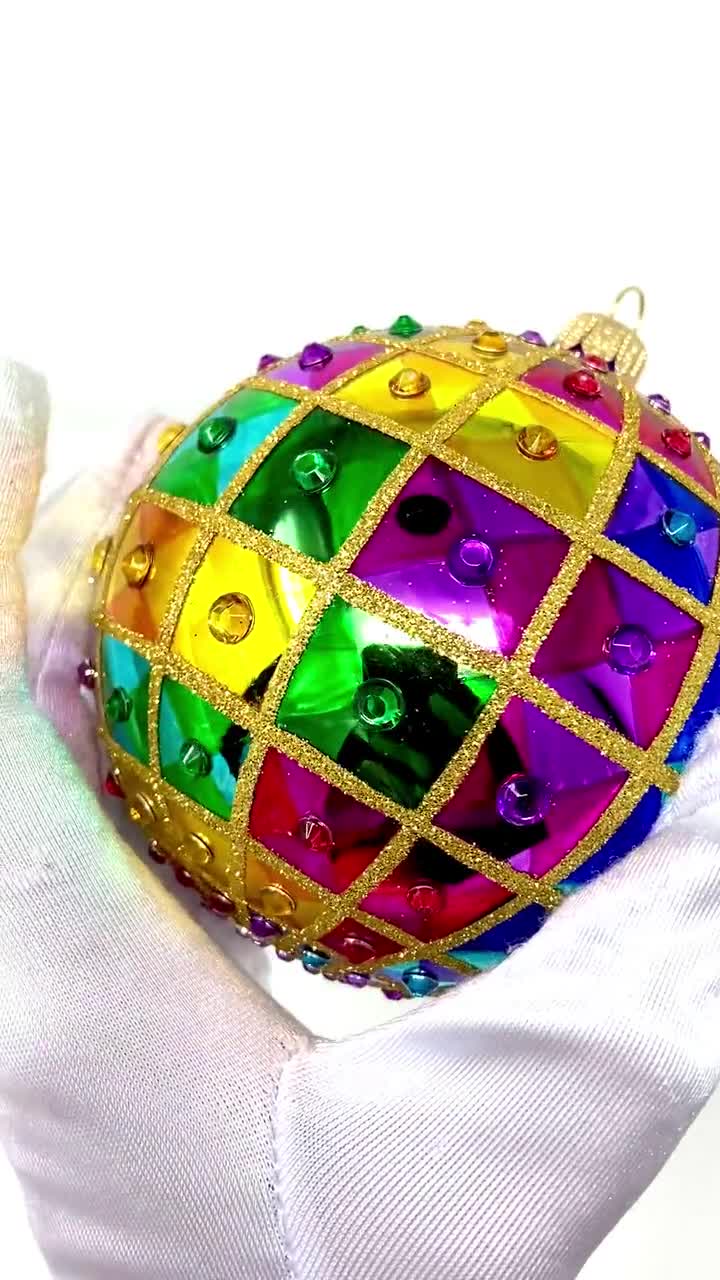 レインボーディスコボールオーナメント - ラスベガスコレクション