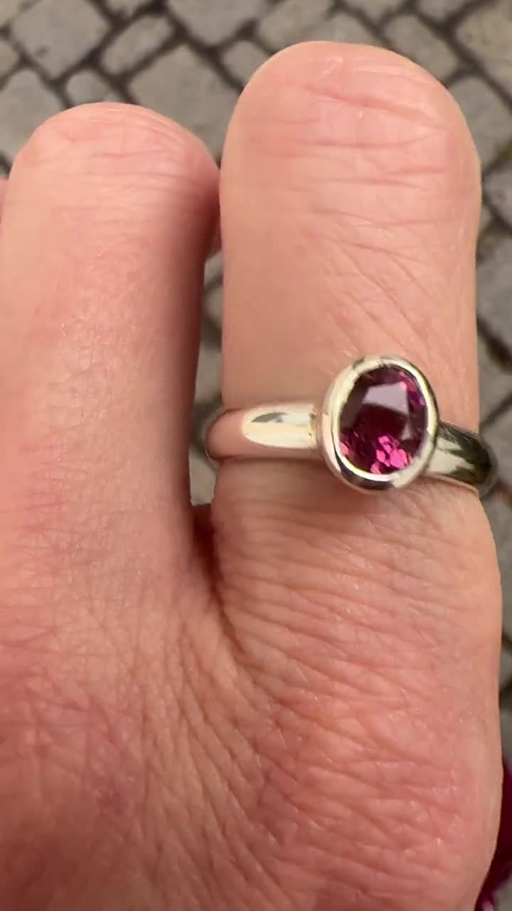 Pink Tourmaline Ring 7.5 - Pink Tourmaline - Tourmaline Ring Size 7.5 -  Pink Tourmaline - Engagement Ring Alternative Pink Tourmaline