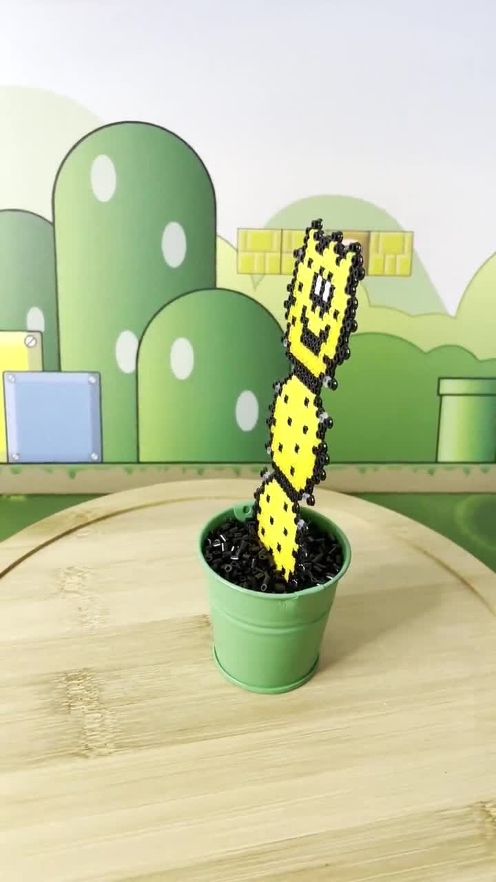 Super Mario Cactus Pokey Plant | Video Game Art | Desk Plant | Game Room  Decor | Super Mario Plants | Pixel Video Game Plant | Mario Gift