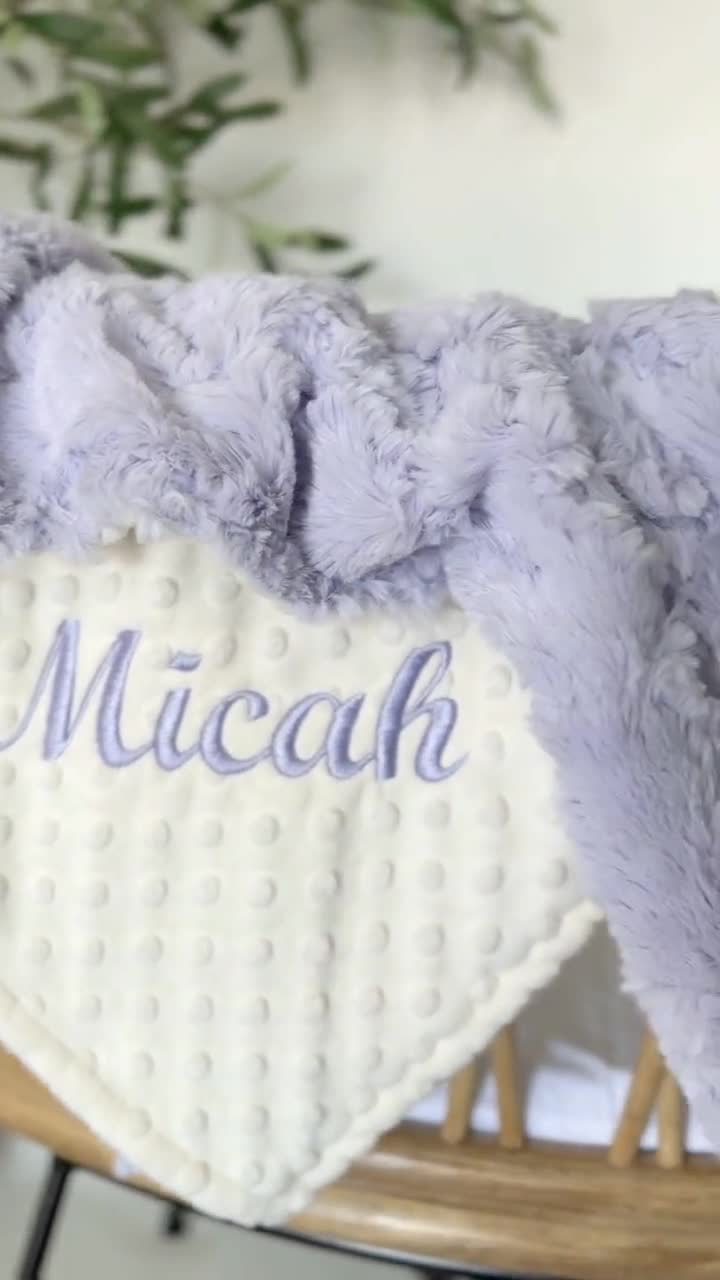 Personalized Baby Security Blanket - Custom Embroidered Name/Monogram With Attached Animal (Owl, Giraffe, Fox) | Super Soft 14x14 Inch Ideal For Baby Shower & Birth Gifts