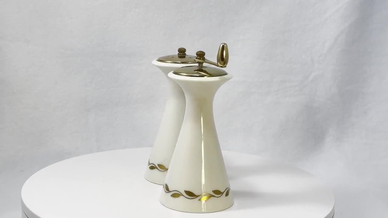 Lenox Golden Wreath Salt and Pepper Set George Thompson Peppermill