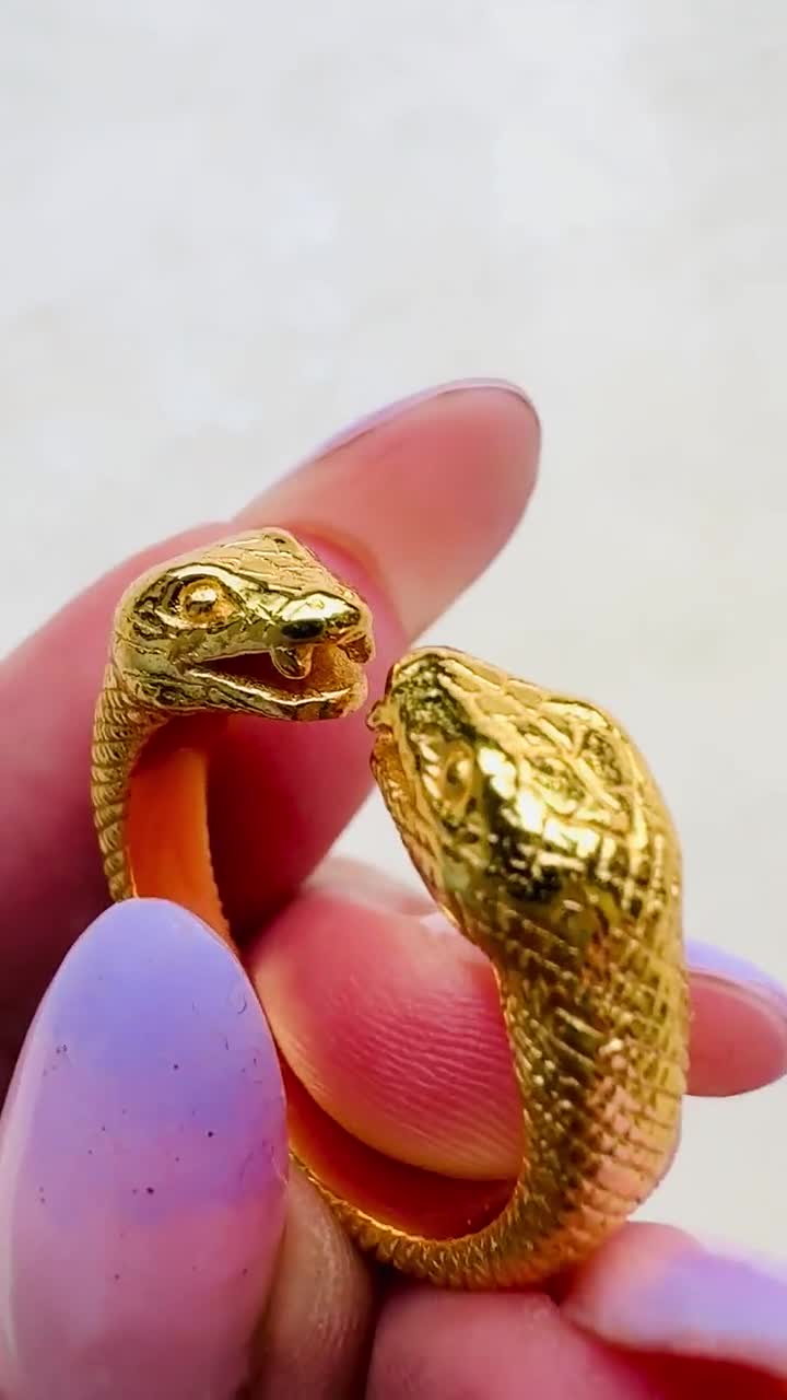 5 Pezzi Anello Uncinetto Regolabile A Serpente - 2 Stili, Colori Oro Argento Nero - 3