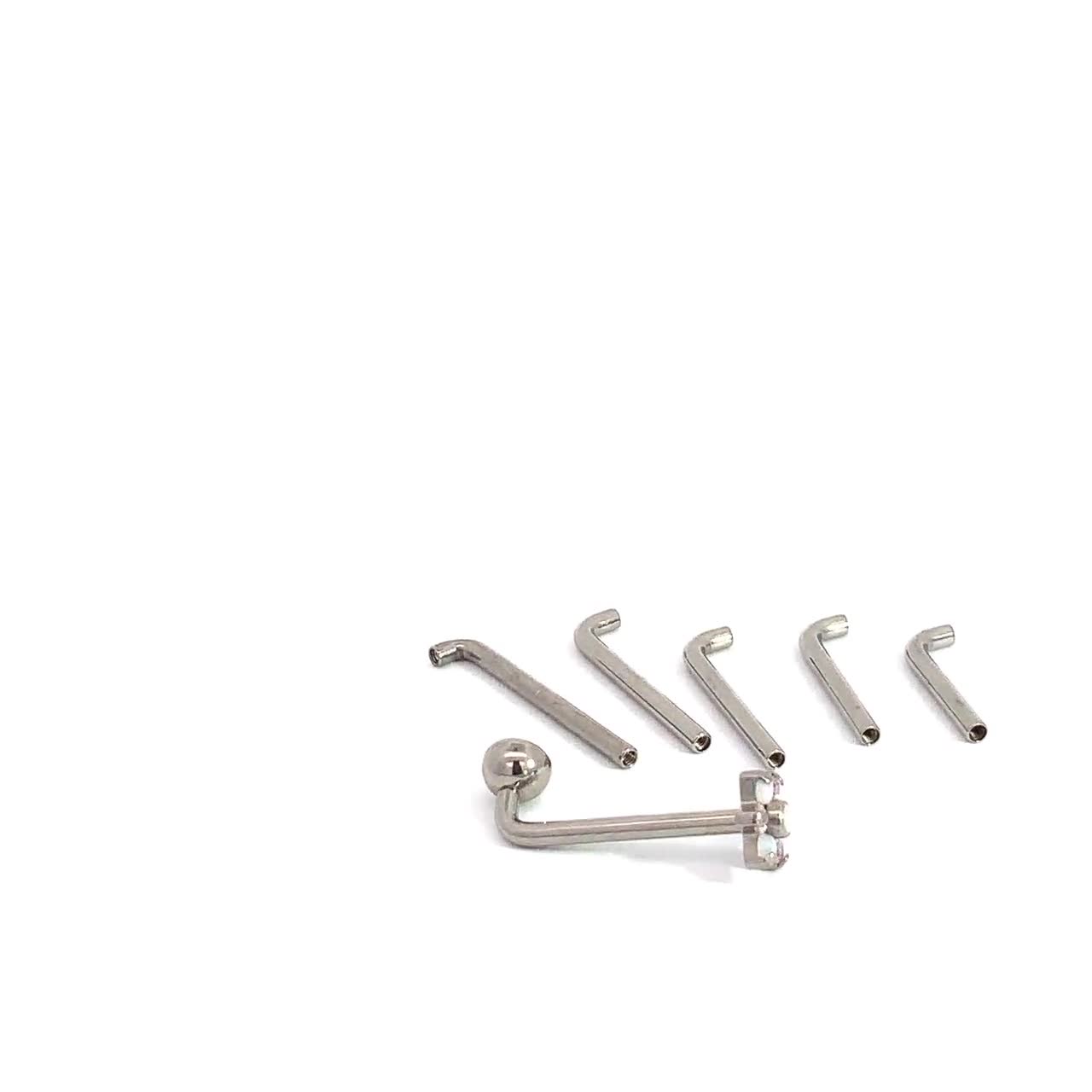 14g Implant titanium Christina intimae J Bar piercing , internally threaded  professional piercing grade jewelry, vertical hood ,12mm to 20mm