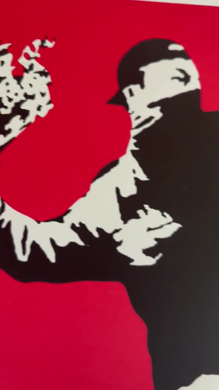 LOVE IN THE AIR」 SCREEN PRINT ☆WCP版☆・バンクシー リ