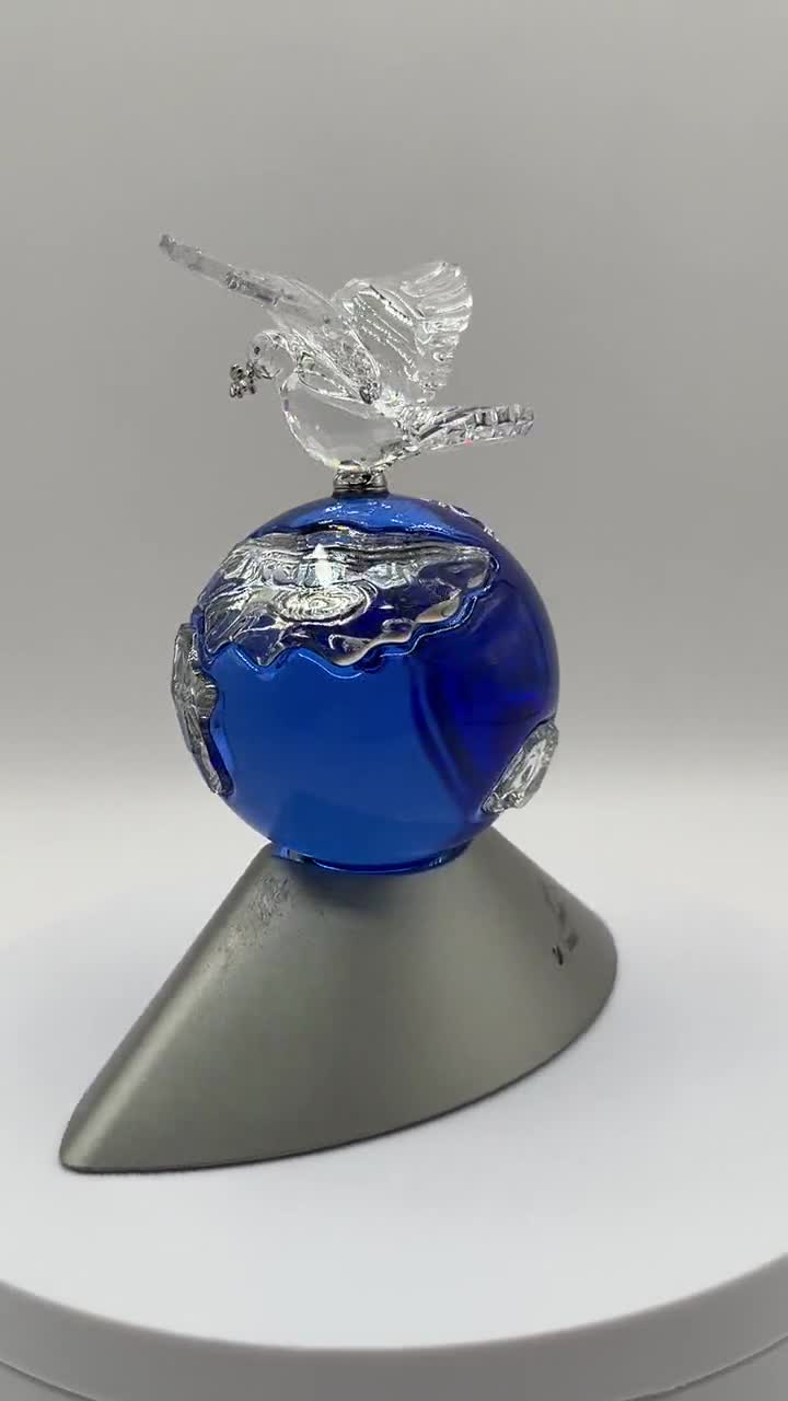 Swarovski 2000 Crystal Planet #7607-04 Dove on World - Etsy