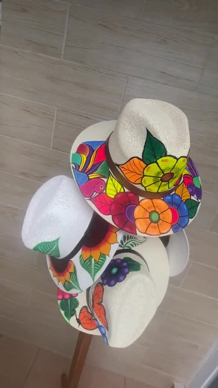 手作りのひまわり模様の帽子：伝統的なメキシコのデザイン - Etsy 日本