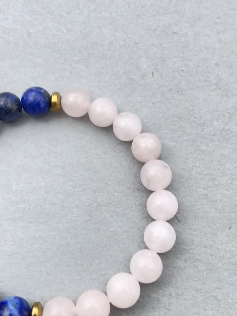 Bracciale diffusore di quarzo rosa / oli essenziali / pietre