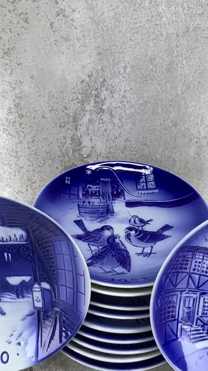 食器 DESIREE DENMARK OLD  BLUE 1987 Desiree Denmark Old Copenhagen Blue Collectors Plates (Set