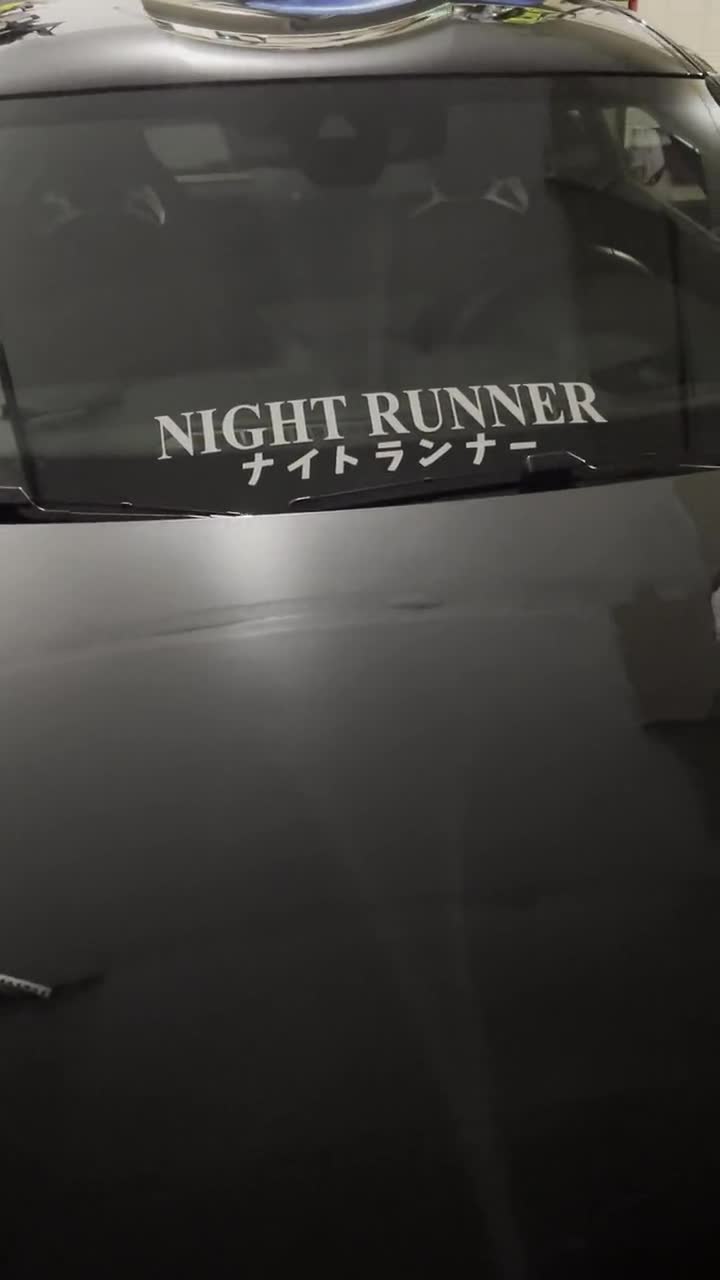 NIGHT RUNNER Decal Banner Windshield Window Sticker JDM Japan