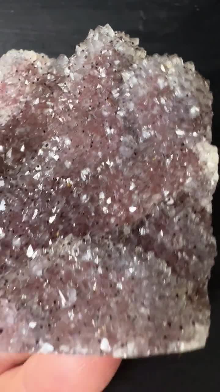 ウルグアイ産ピンクシュガーアメジスト 3インチ レインボー