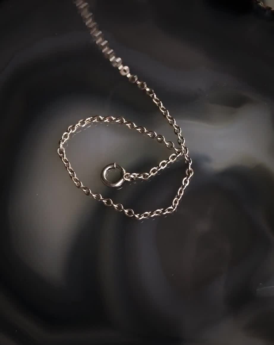 Antique Sterling 18 3/4” Oval BELCHER CHAIN Necklace / Unisex video poster