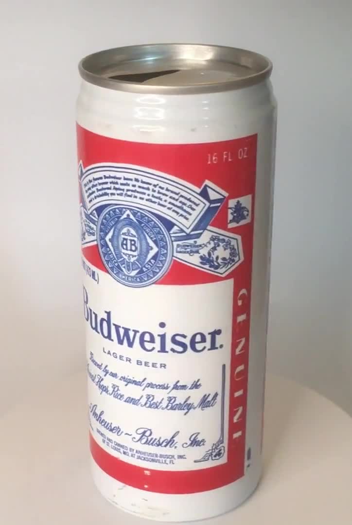 古いビール缶 パイント バドワイザー ポップトップ アルミ缶