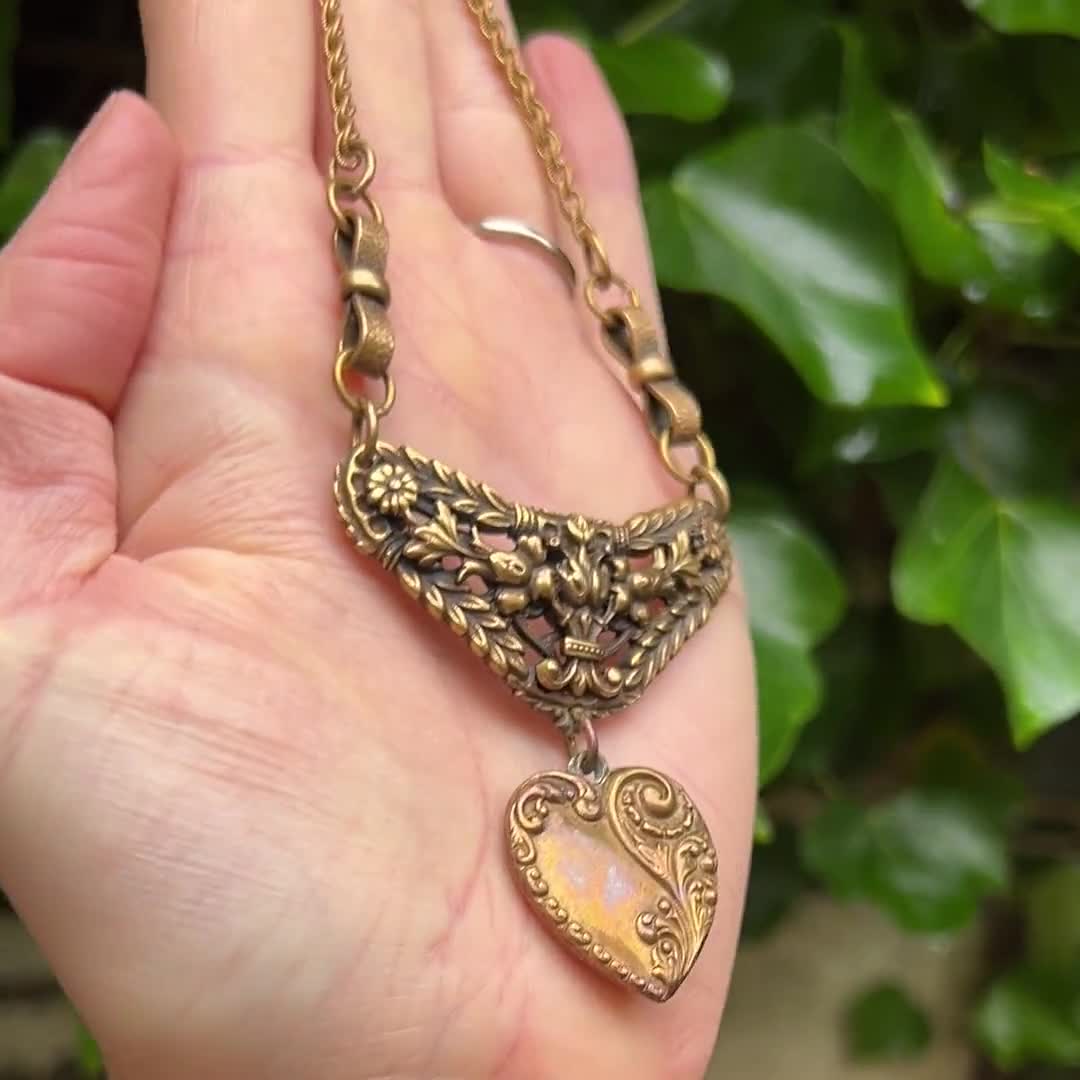Joseff of Hollywood Necklace Vintage Heart Pendant - Etsy