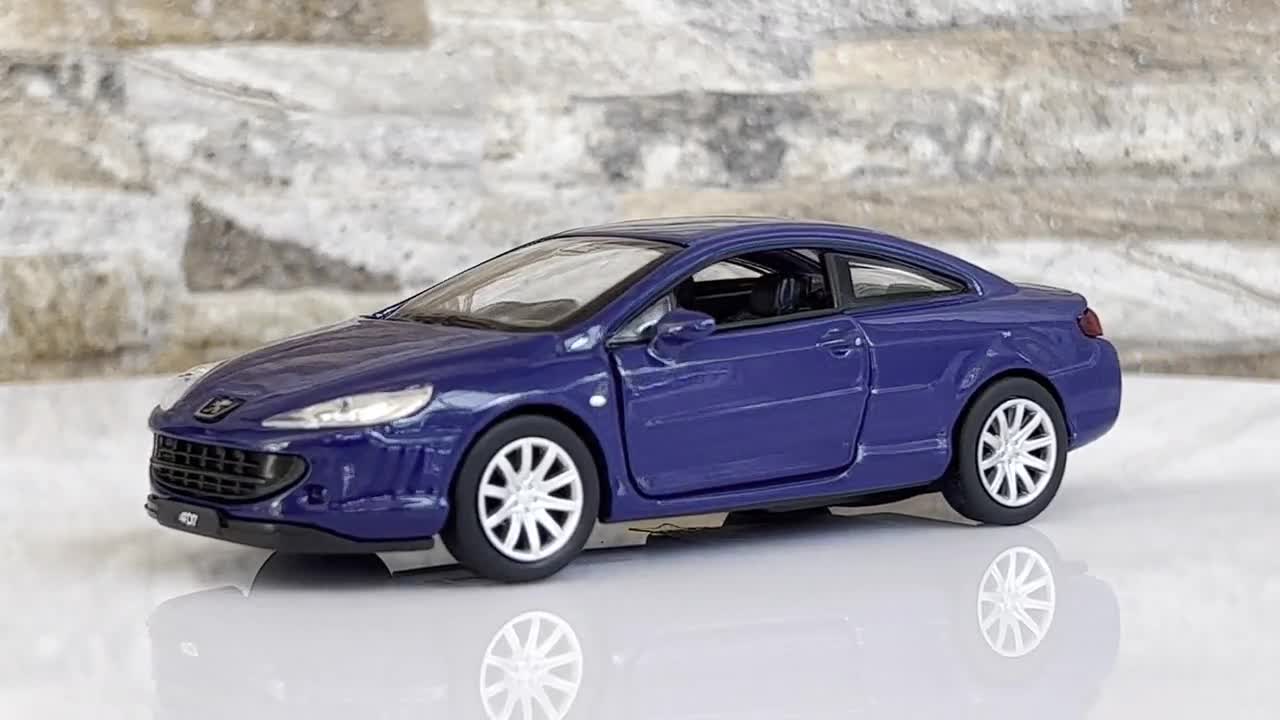 Welly Peugeot 407 Coupé Noir 2004-2011 Ca 1/34-1/39 Metal Model Voiture Die Cast Neuf Dans Boîte