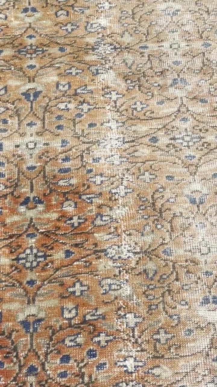 手織りトルコ製ウシャックランナーラグ：ヴィンテージオリエンタル