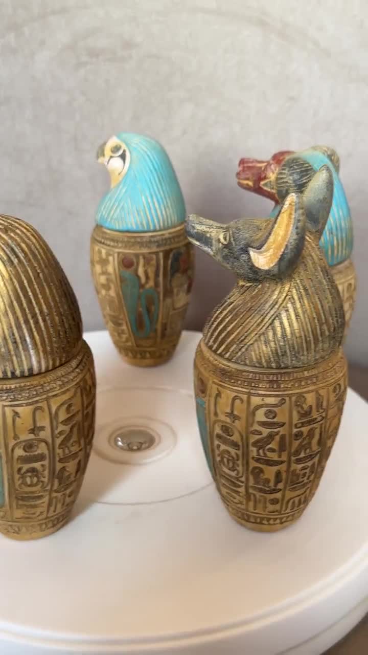 手作りエジプトのカノプス壺：ファラオの遺物の室内装飾 - Etsy 日本