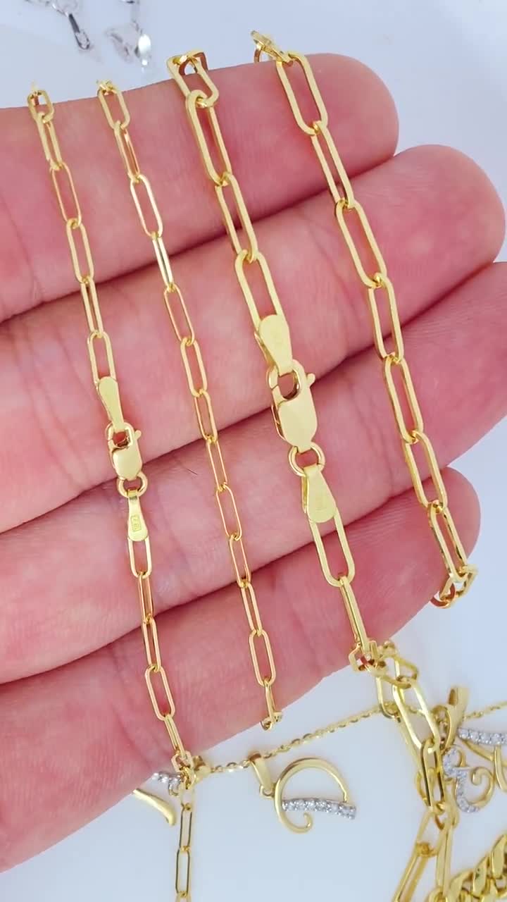 Buy Two-Toned, 24K Gold and Silver Paperclip Link Chain Necklace by  Kurtulan | elk & HAMMER