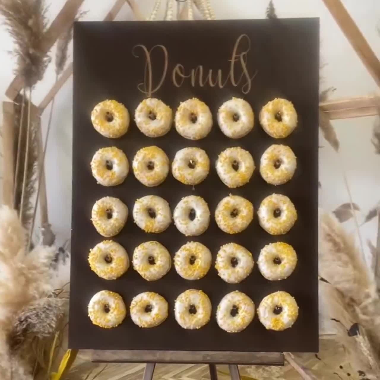 Soporte de pared de donut, soporte de exhibición de postre de barra de donut  de mesa, tablero de soporte de donut Hexagonal para decoración de eventos  de boda de fiesta-13 -  México