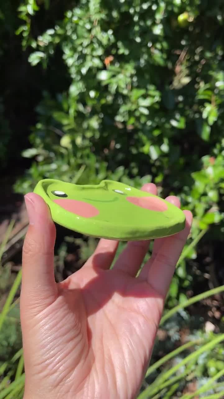 trinket dish of stuff - cute trinket dish, clay trinket dish, handmade  trinket dish, ring dish, cute gift, strawberry, frog, mushroom