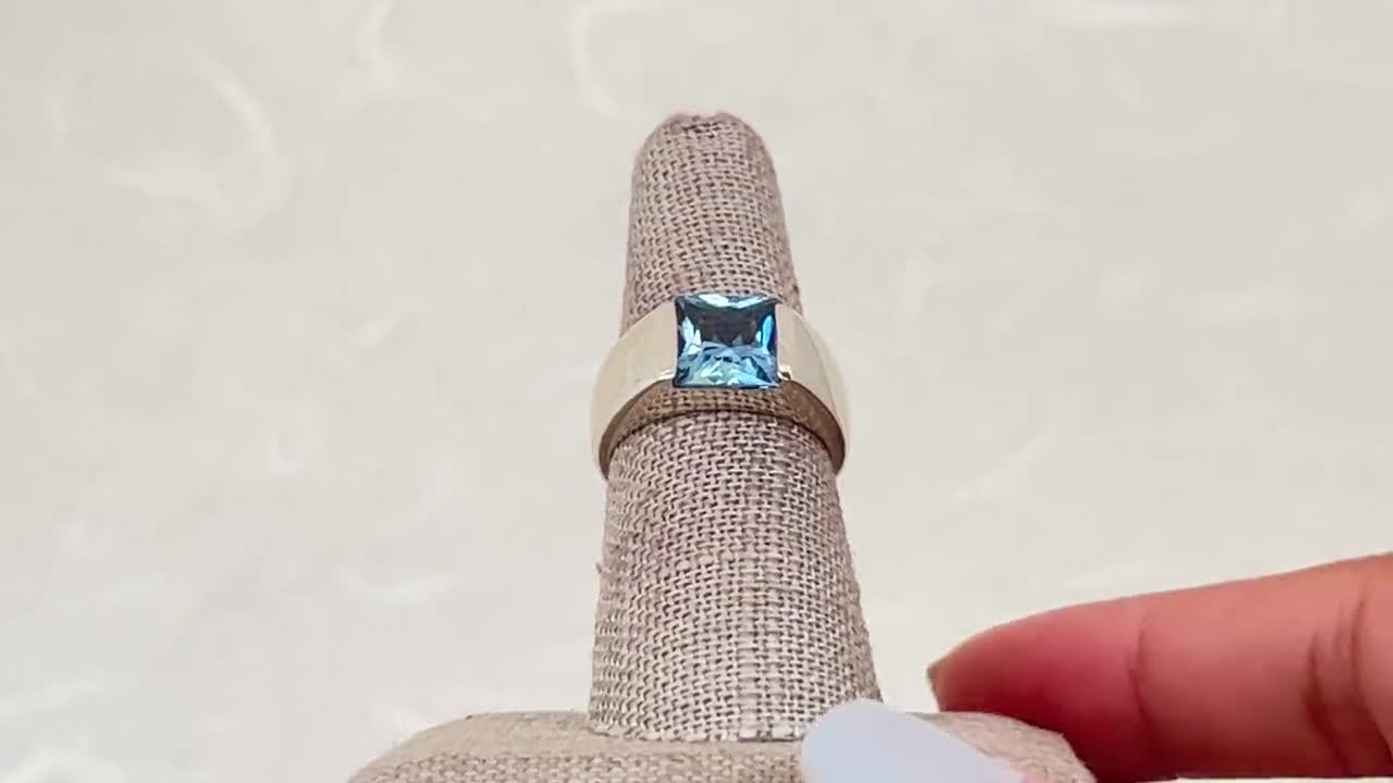 Sterling Silver Princess Cut Spinel Ring - Etsy