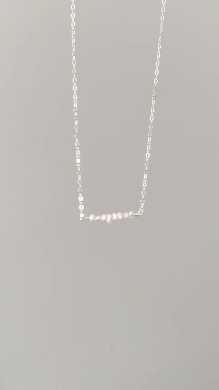 Pearl Bar Pendant Necklace - June Birthstone Jewelry - Stick Pearl Pen –  The Cord Gallery