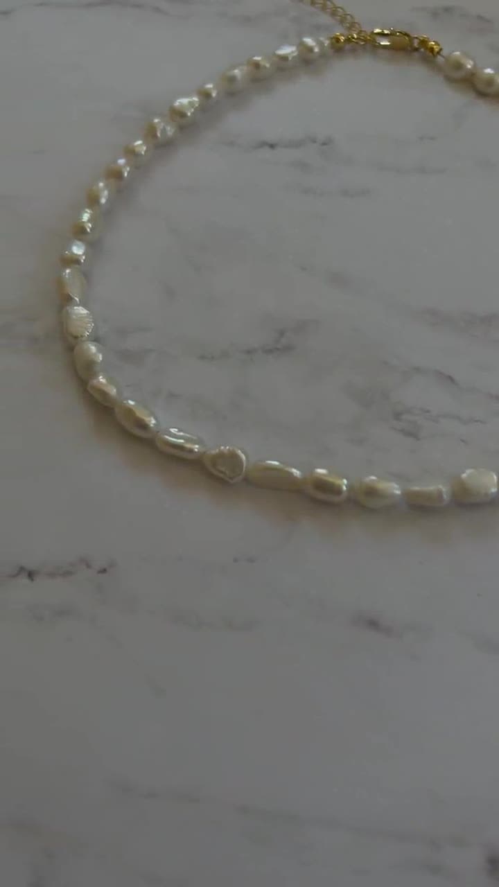 Collar Perlas Ovaladas + Inicial – Flave Joyas