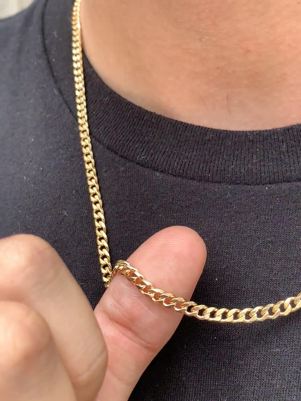 メンズ 18K ゴールド キューバンリンクチェーン、ゴールドフィルド