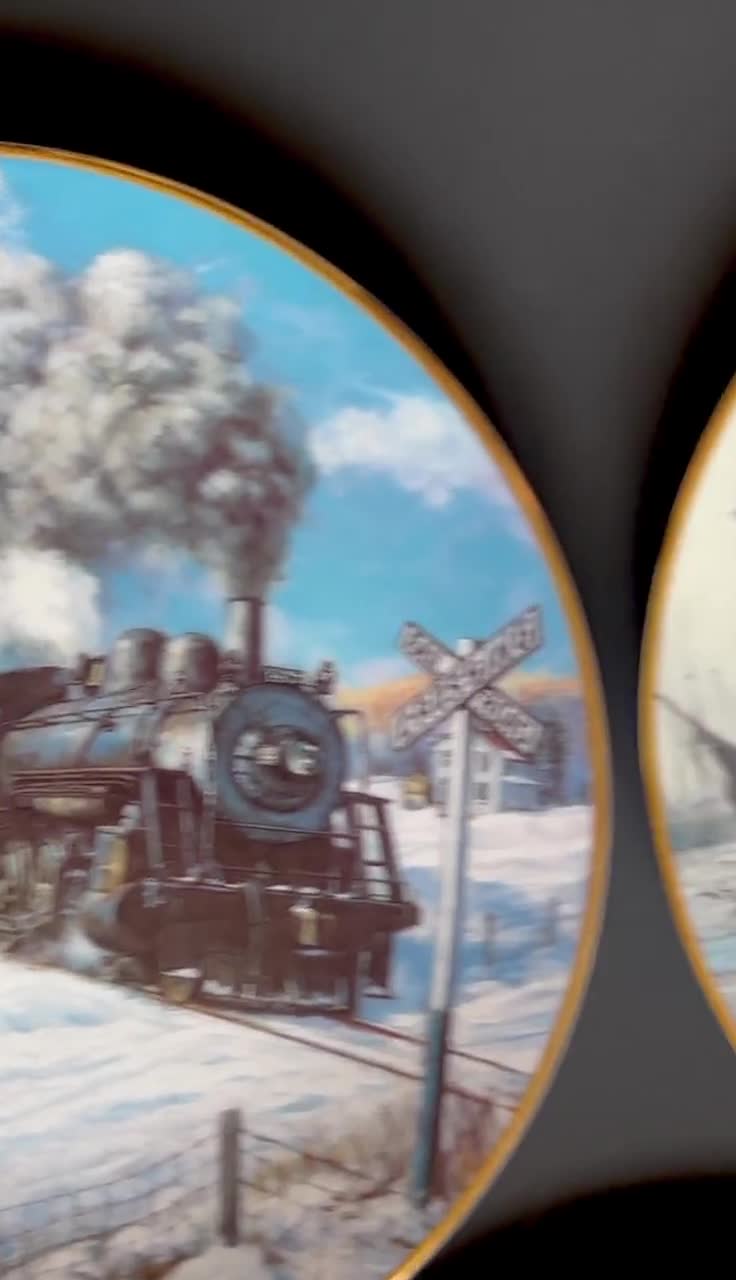Vintage Winter Rails Train Plate Collection by Ted Xaras