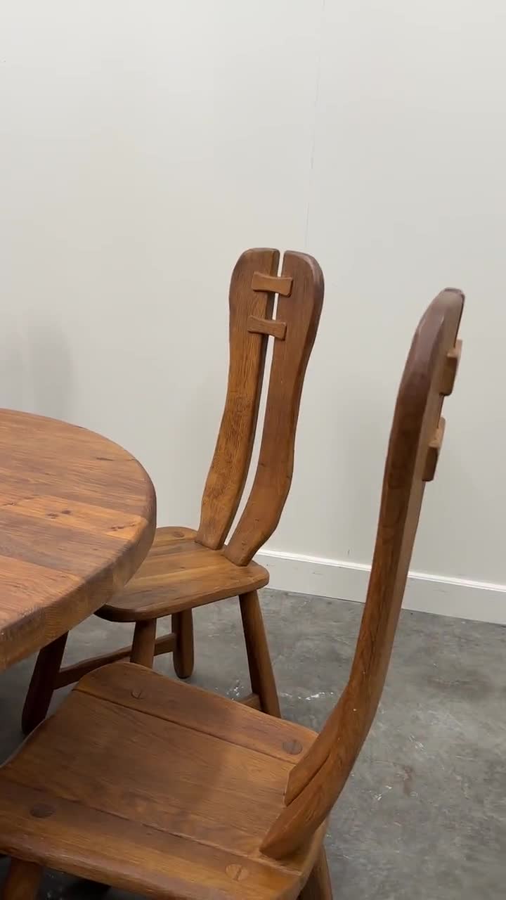 Rare Majestic Depuydt Brutalist Oak Dining Set – Belgium, 1970s - Etsy