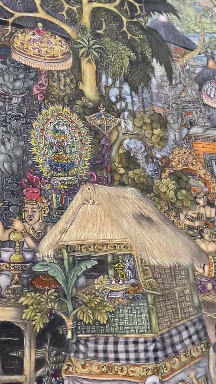 伝統絵画、バリ絵画、オリジナル絵画、オダランセレモニー 伝統絵画、バリ絵画、オリジナル絵画、オダランセレモニー