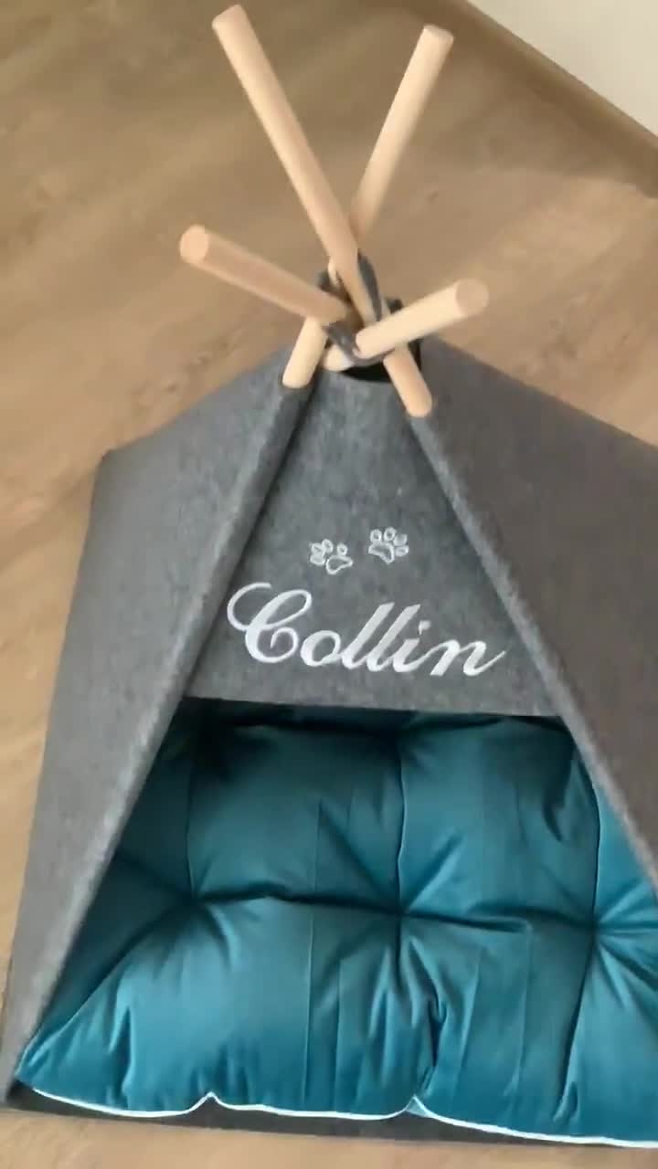 Huge bed for my dog, xxl pet bed, Tent Gray Blacksoft eco friendly felt of  strong form cozy place to relax ,pillow Pets Bed For dog cats,