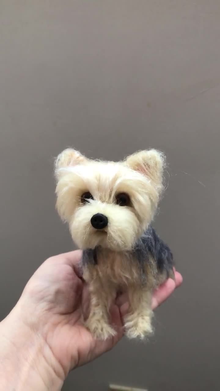 Yorkie deals Puppies in a Basket Needle Felted Decor