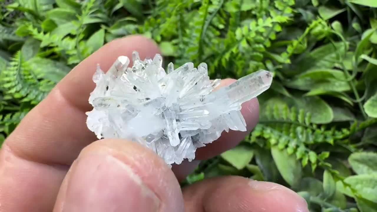 クォーツクロライトマダンブルガリア天然水晶鉱物標本クラスターお土産