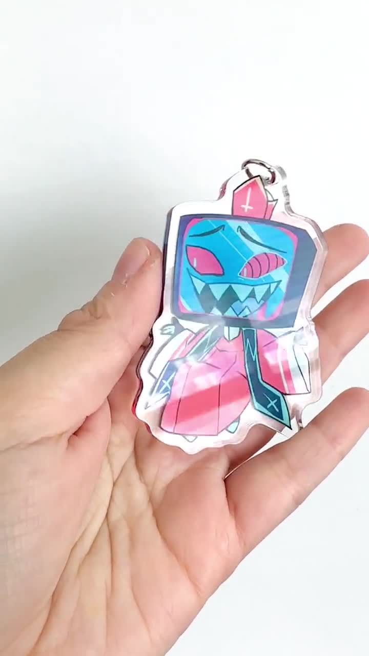 Priest Vox - Hazbin Hotel Keychain - cute chibi Vox charm