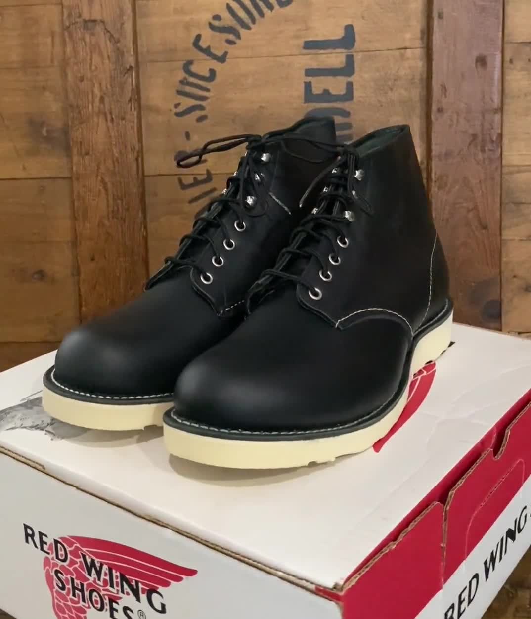 Size 10E 43 EU RED WING 8165 6-inch Classic Round Toe Black - Etsy