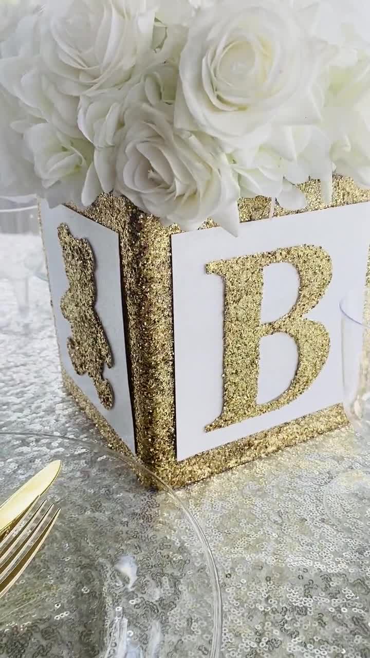 Eploger BABY Glitter Letters Sign Baby Shower Decorations,Centerpiece Table  Decorations（Pale Gold）