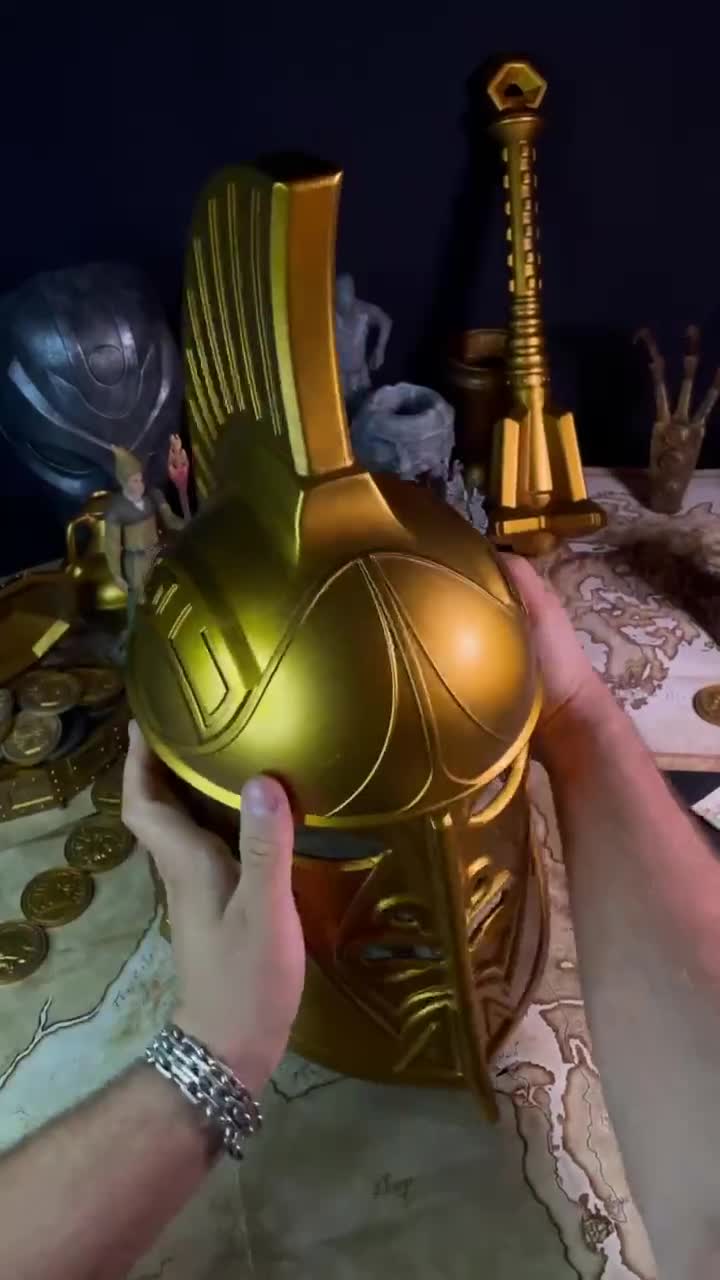Antlitz von Mzund Helm Replica: Skyrim Dwemer Rüstung Cosplay Requisite video poster