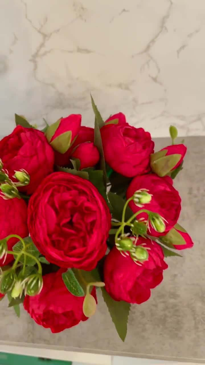 1 Pezzo Fiori Artificiali Bouquet Di Peonie In Seta, Rose Finte Per  Decorazioni Autunnali Per Capodanno, Vaso Per Matrimoni Per Decorazione  Dining E Camera Da Letto In Casa, Accessori Per Feste Di