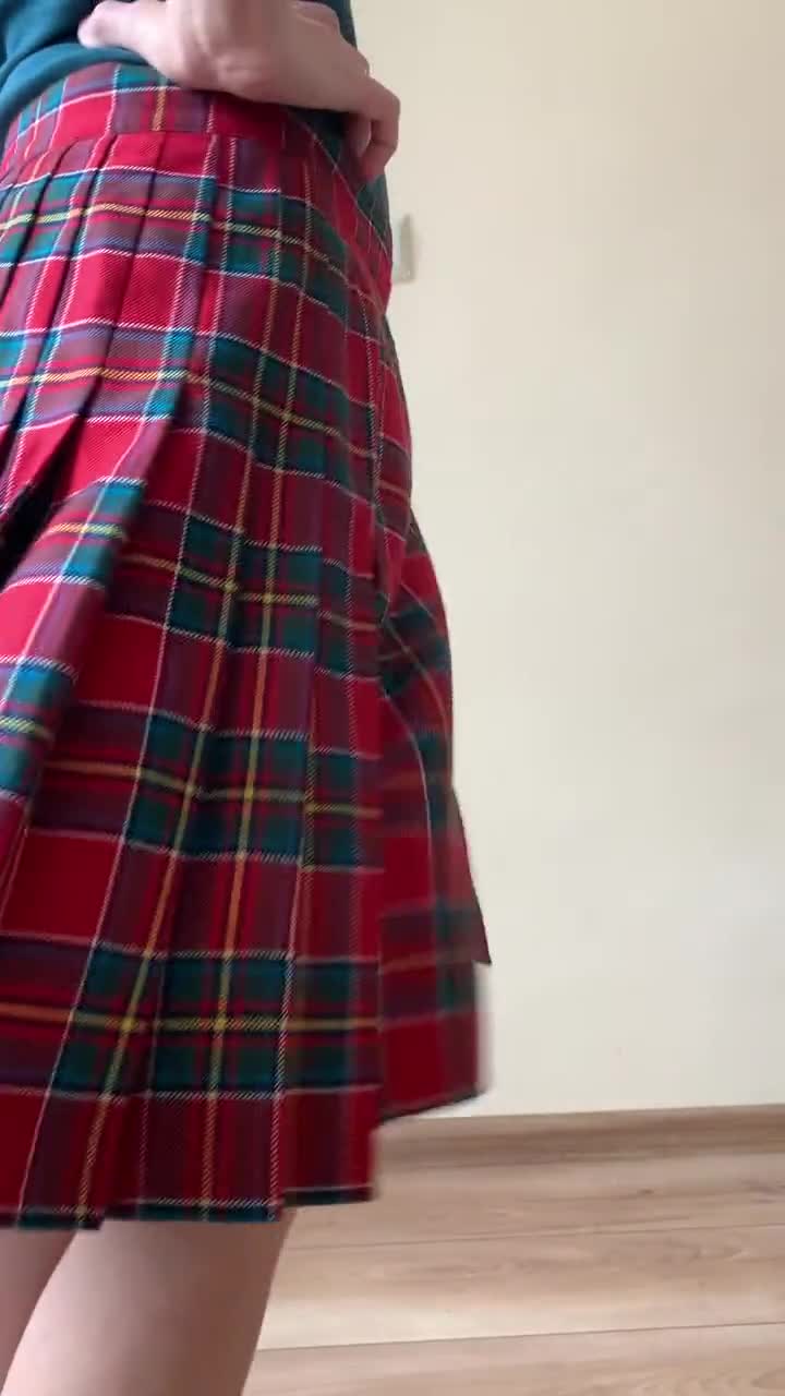 Women Check Plaid Pleated Mini Skirt Scotland Scottish Tartan Kilt Skater  Cute