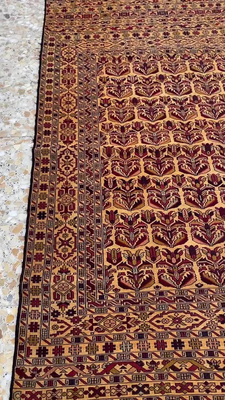 美品ヴィンテージアフガンキリム　145×102cm 最高級価格、4フィート5インチ x 6フィート6インチ アフガン高級