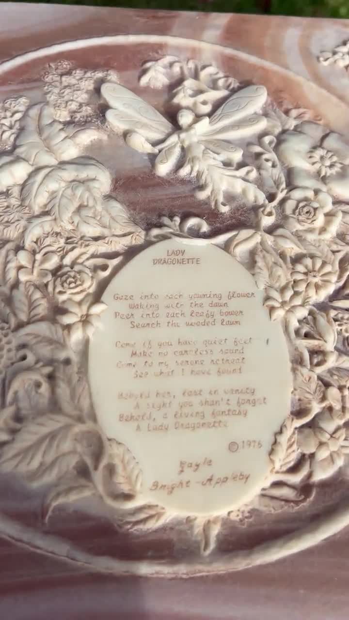 Vintage Incolay Stone Jewelry Box Lady Dragonette Fantasy Series