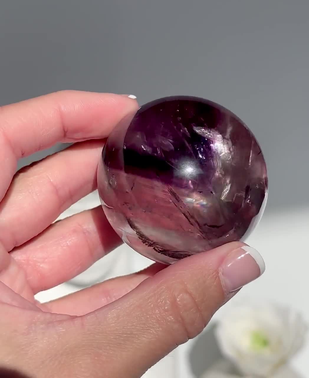 47mm トラピッチェアメジスト スフィア w/ レインボー - ブラジル