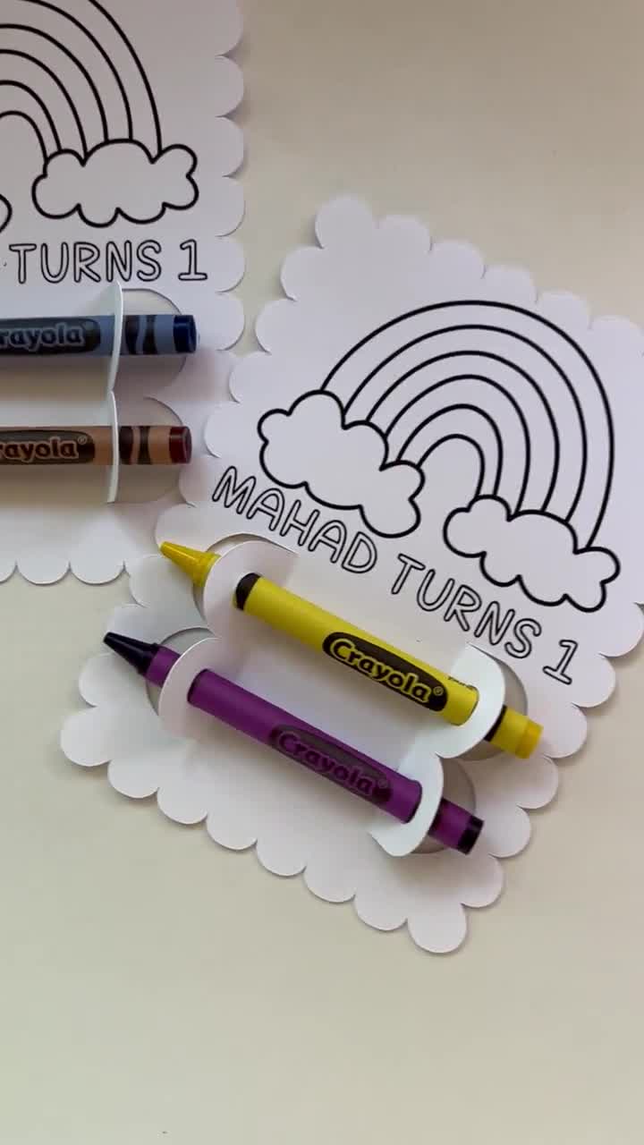 PERSONALIZED COLOURING PARTY FAVORS W/ 4pc CRAYONS – Special Occasions