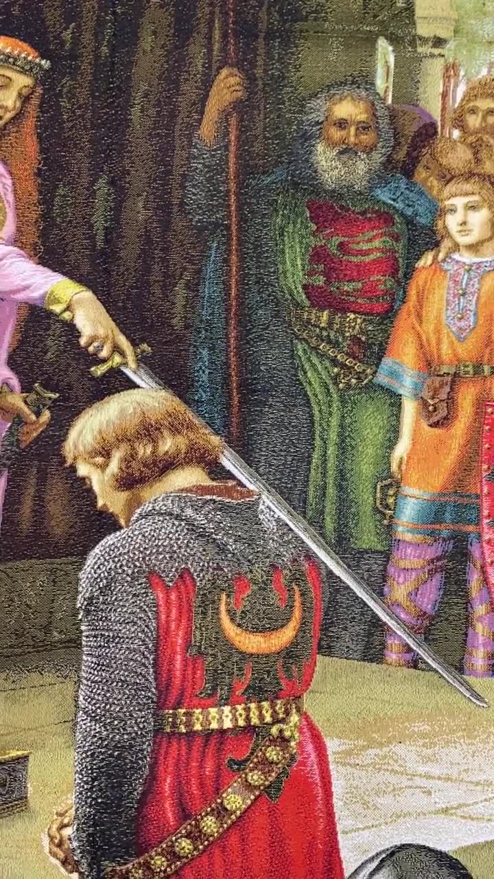 中世のタペストリー壁掛け：「栄誉」騎士叙任式（29×45） - Etsy 日本