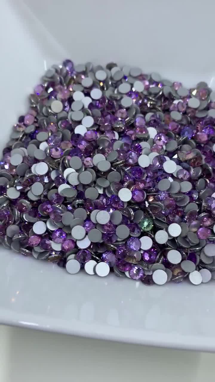 Purple Velvet HOTFIX PREMIUM Glass Rhinestones Bling Crystals