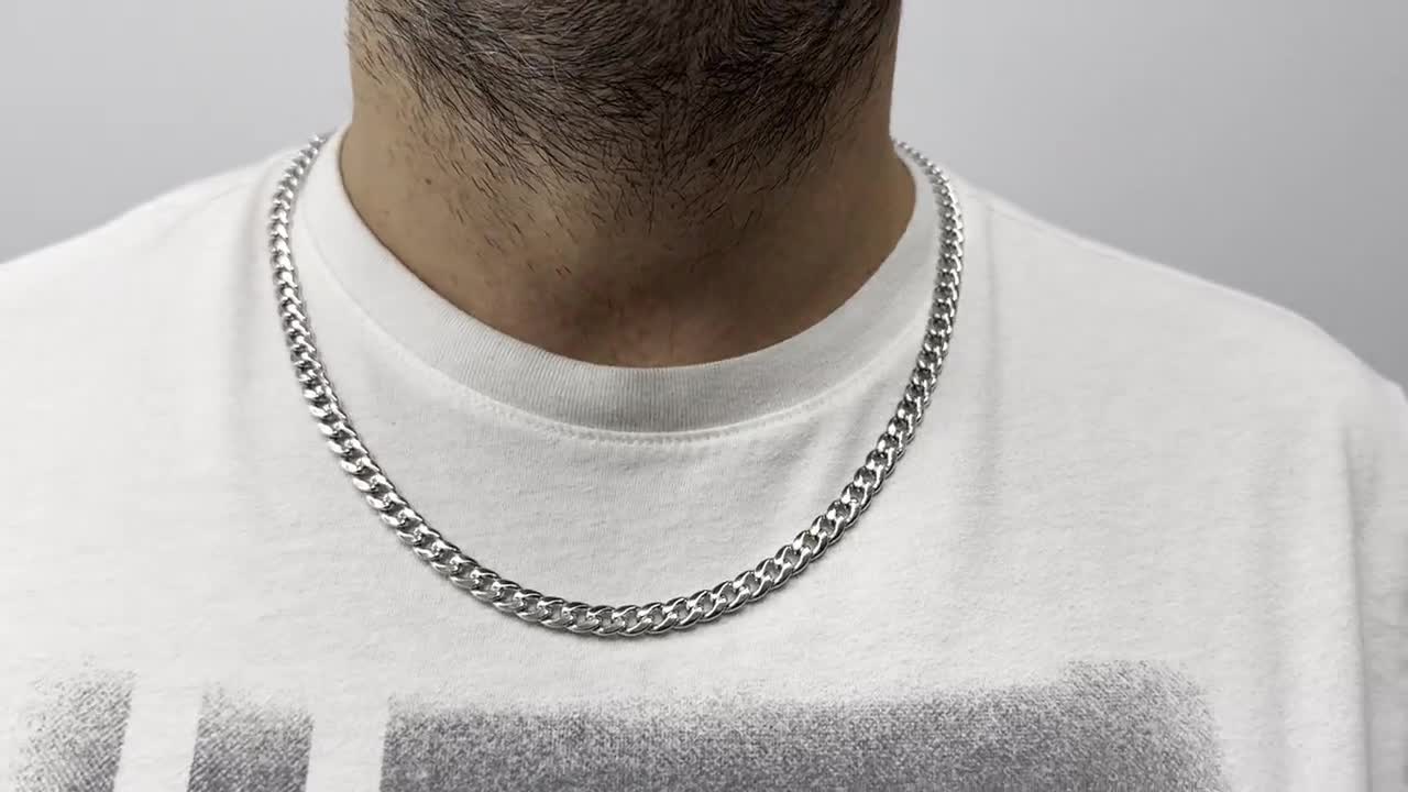 Collana Hip Hop 20 Pollici Collana Girocollo Cubana Uomo In Finitura Oro 14 Kt Lunghezza 20 Pollici Maglia - Foto 7